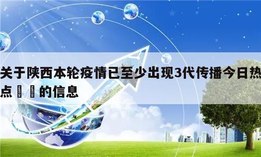 关于陕西本轮疫情已至少出现3代传播今日热点㊙️的信息